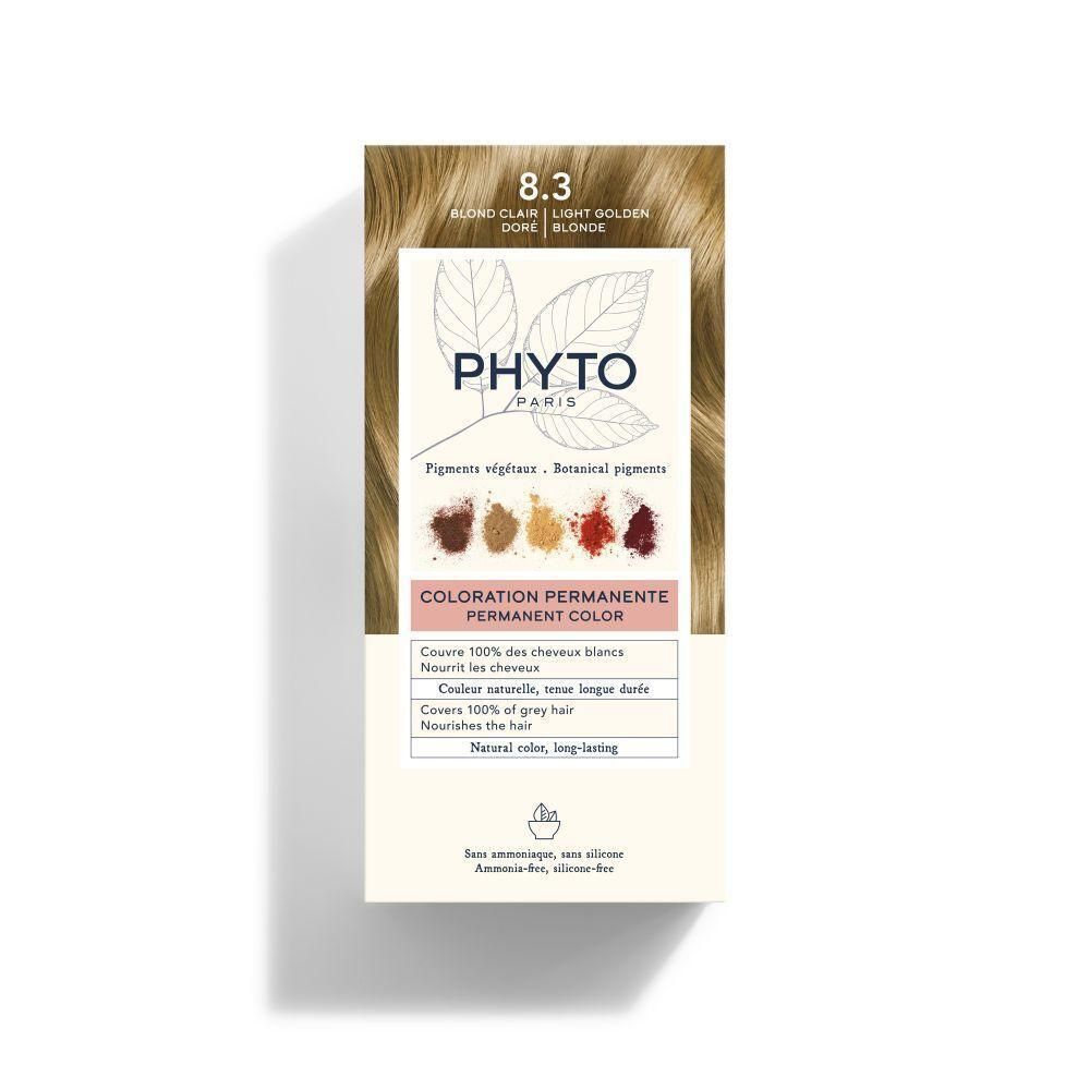 Phyto Phytocolor 8.3 Blond Clair Doré permanente haarkleuring. Toont kleurpigmenten en plantenextracten.