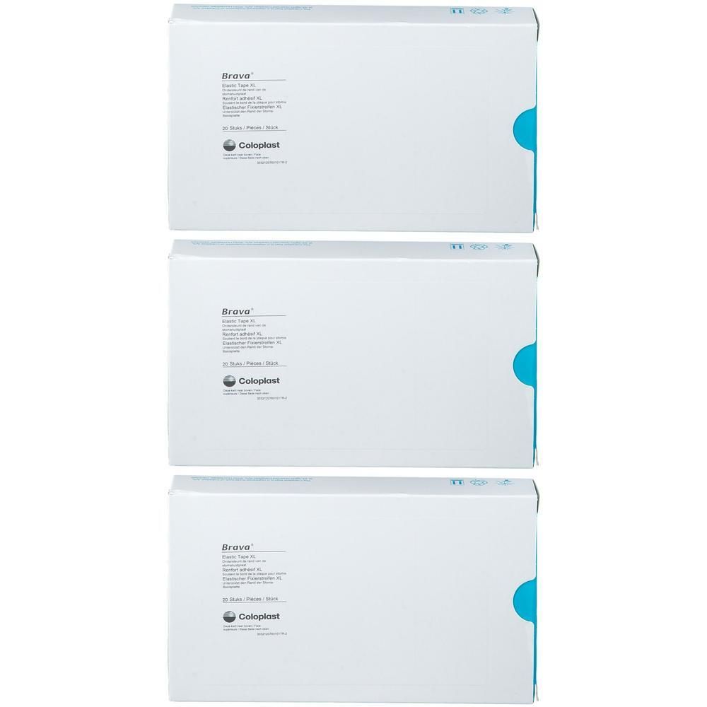 Drie pakken Brava Elastic Tape XL, Coloplast.