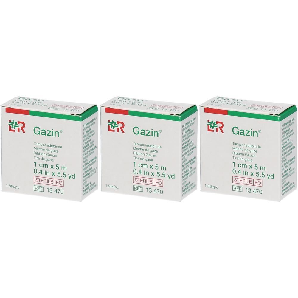 Drie dozen Gazin Steriel gaas 1 cm x 5 m. Steriel EO.