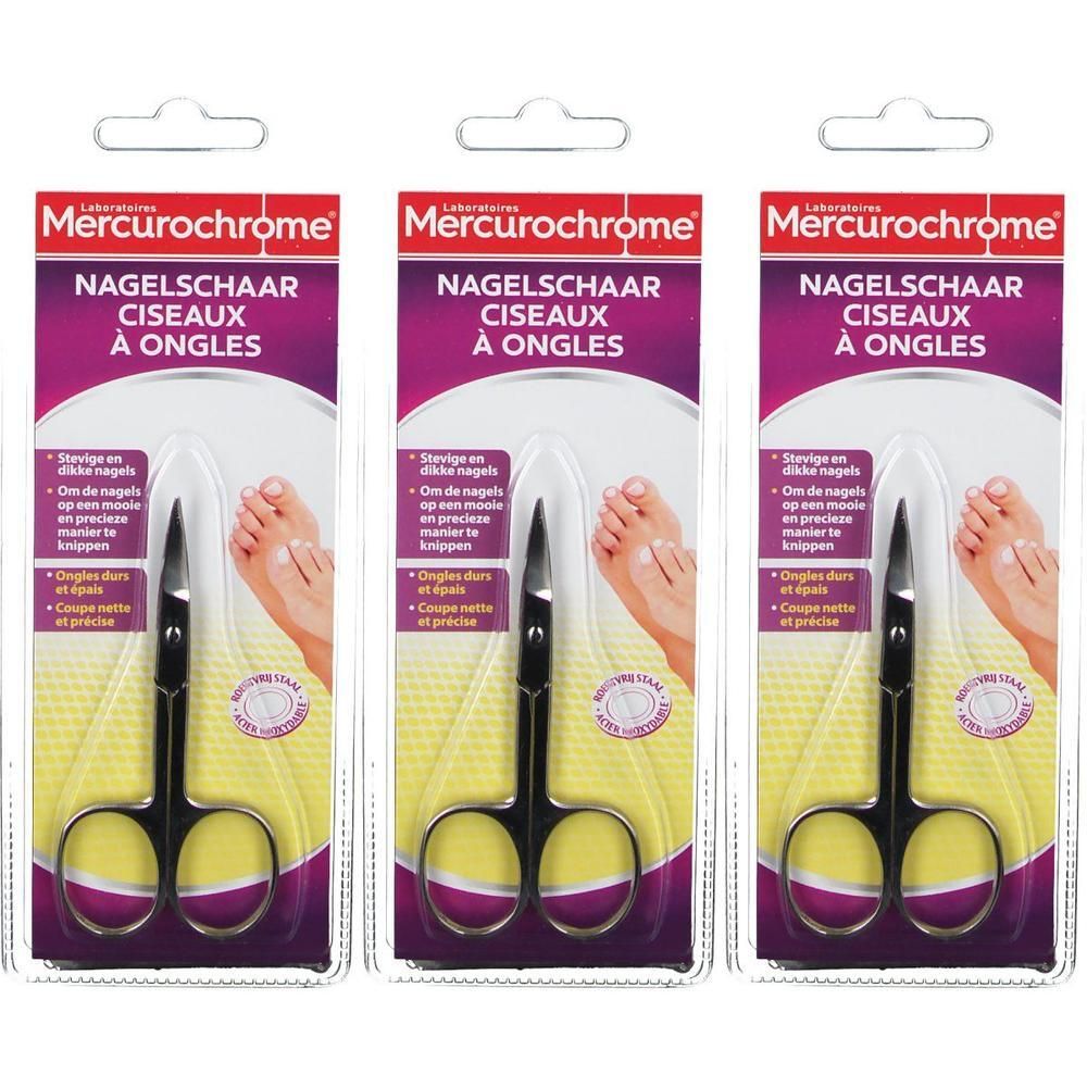 Mercurochrome nagelschaar, roestvrij staal, voor nauwkeurig knippen van nagels.