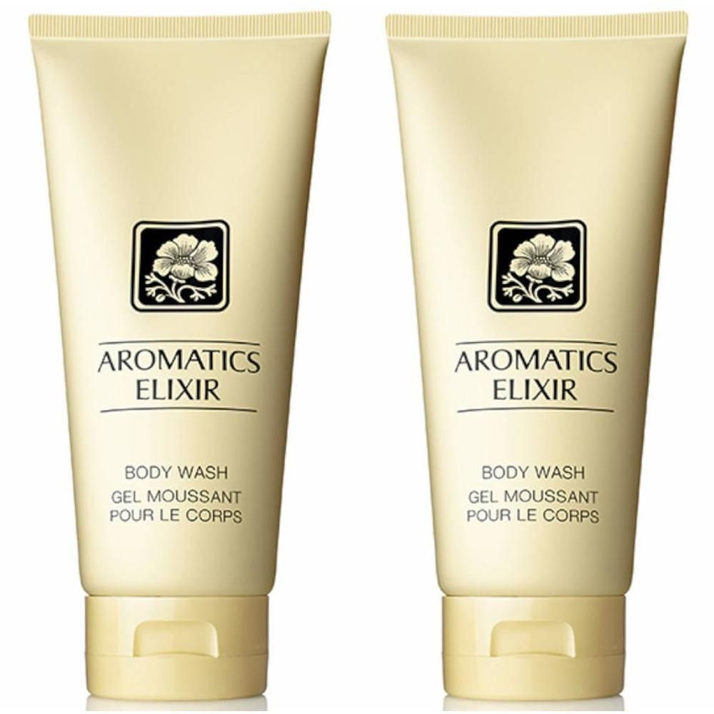 Twee flacons Clinique Aromatics Elixir Body Wash.