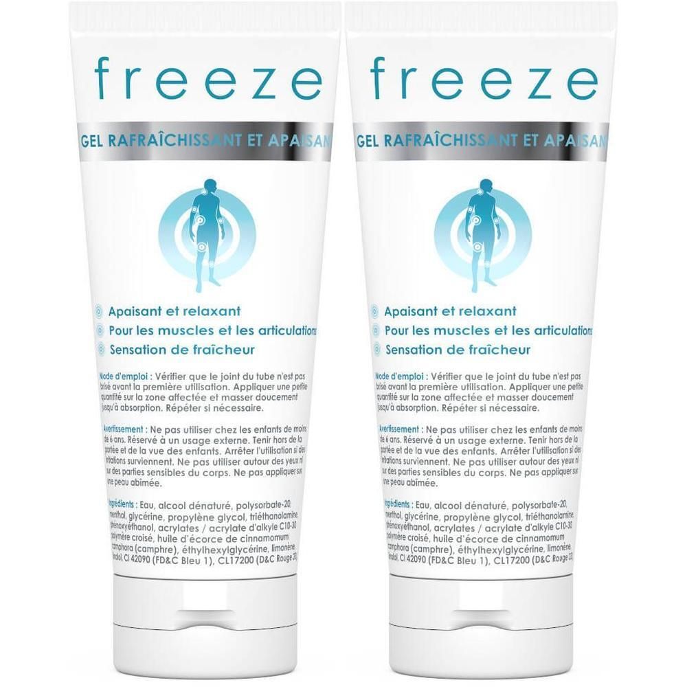 Deux tubes de gel rafraîchissant Paingone Freeze.