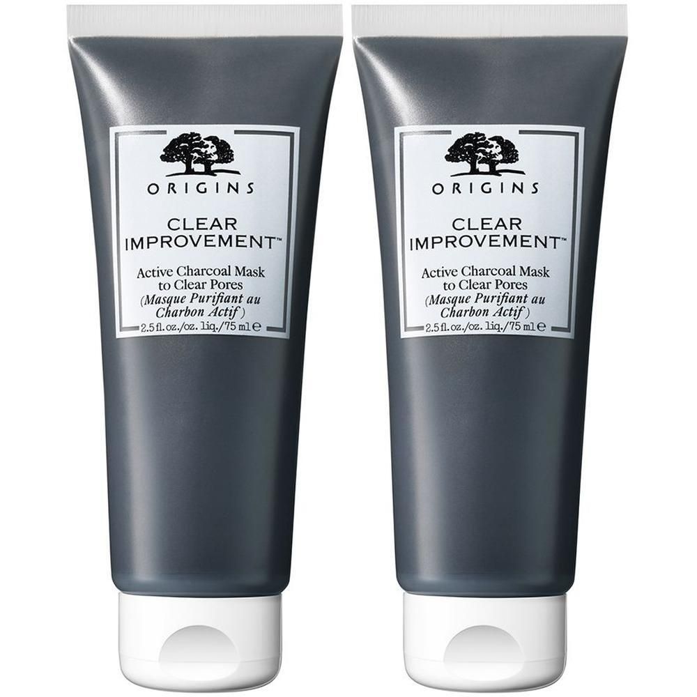 Deux tubes de masque Origins Clear Improvement™ au charbon actif.