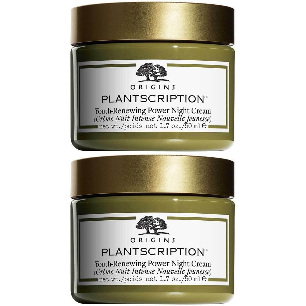 Twee Origins Plantscription™ potten Nachtcrème, elk 50 ml.