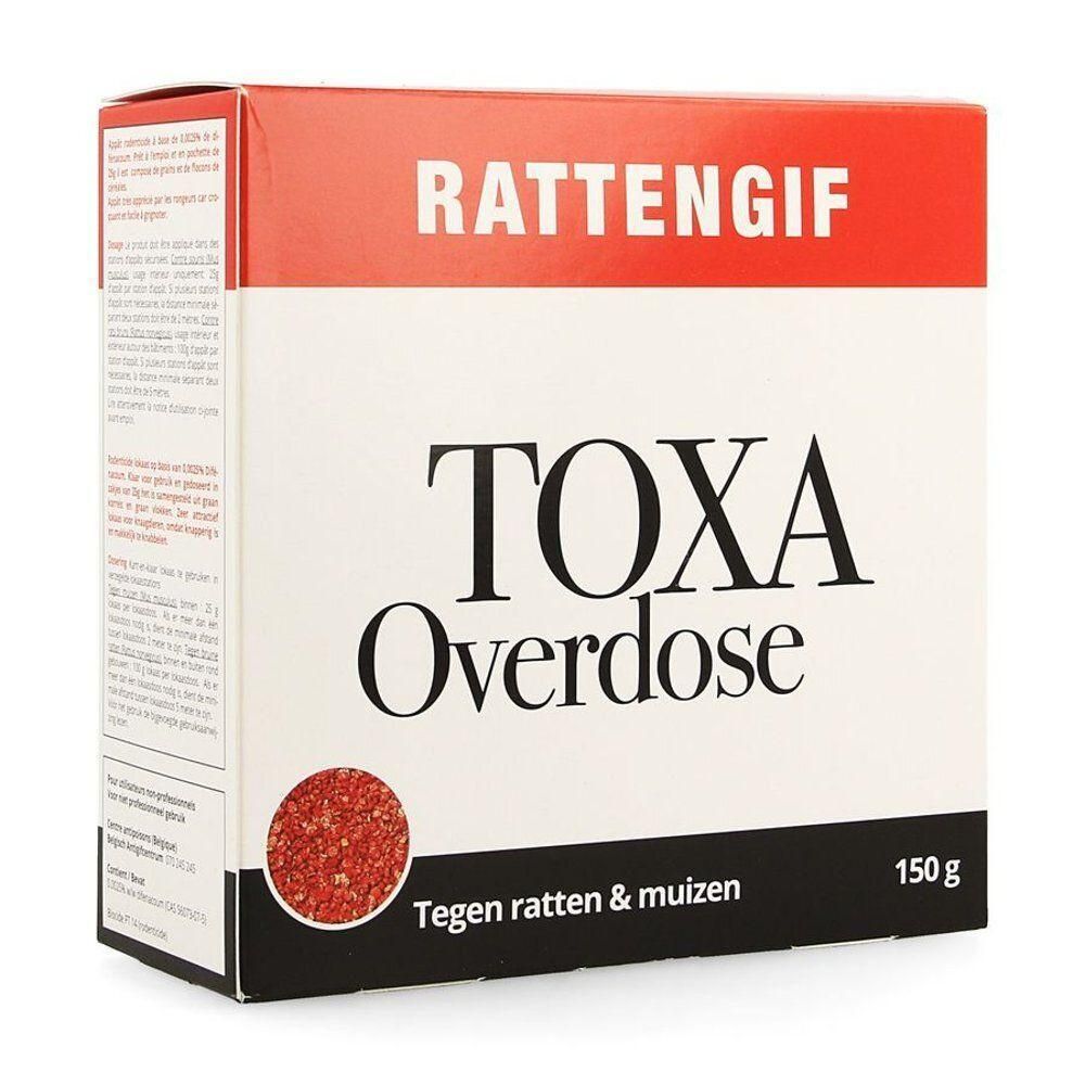 Toxa Overdose Rattengif, 150g lokaas tegen ratten en muizen.