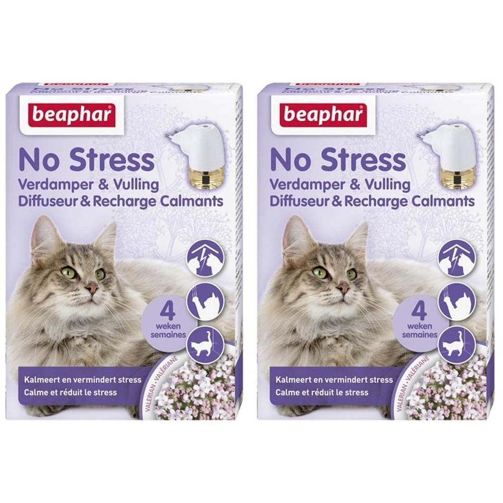 Beaphar No Stress: Diffuseur & Recharge pour chats. Apaise et réduit le stress. Durée 4 semaines.