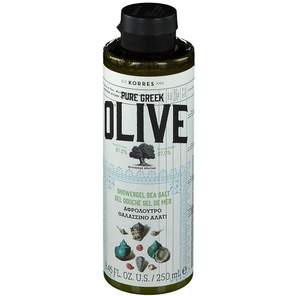 Korres Pure Greek Olive Shower Gel Sea Salt in fles van 250 ml.