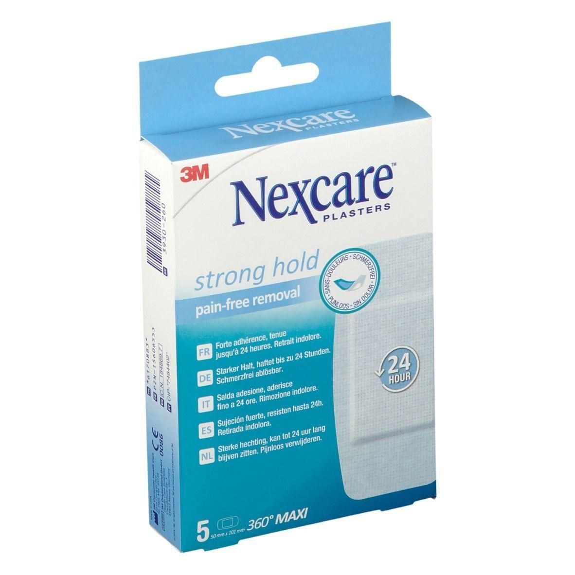 Nexcare Strong Hold Pleisters, 5 stuks. Sterke hechting, pijnvrije verwijdering.
