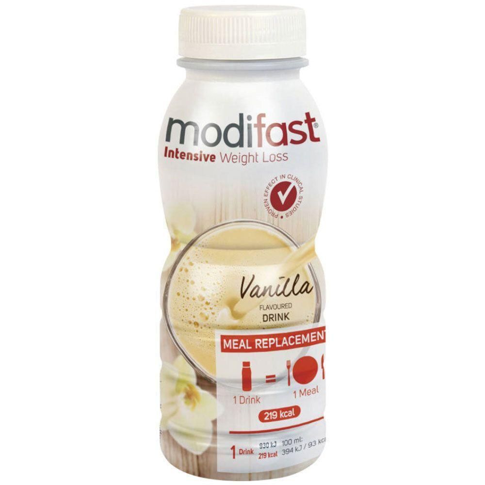 Modifast Vanille Drank, maaltijdvervanger, 219 kcal per 300 ml.