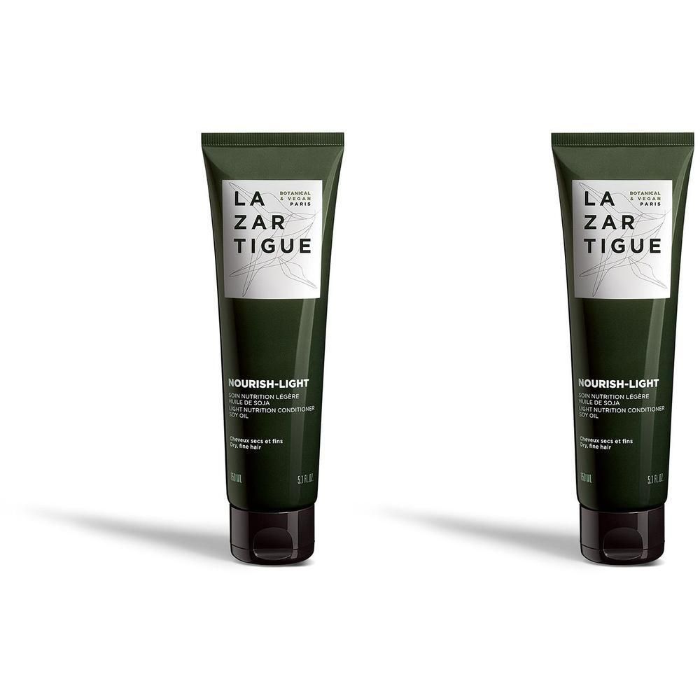Twee donkere tubes met wit etiket en zwarte dop. Merk: Lazartigue.