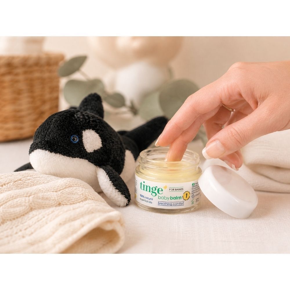 Tinge Babybalsem: Zachte verzorging voor baby's, gericht op comfort en kalmering.