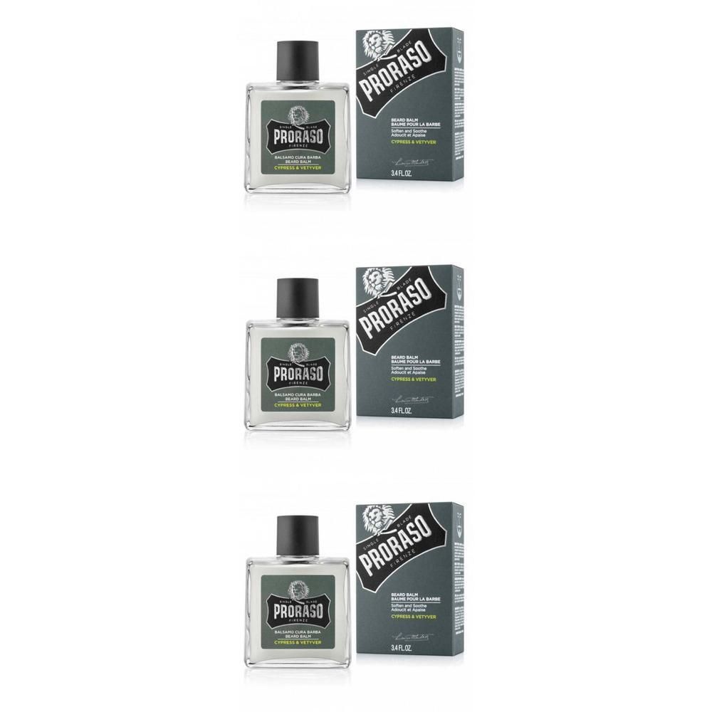 Proraso Baume pour la Barbe en flacon verre avec boîte. Senteur : Cyprès & Vétiver.