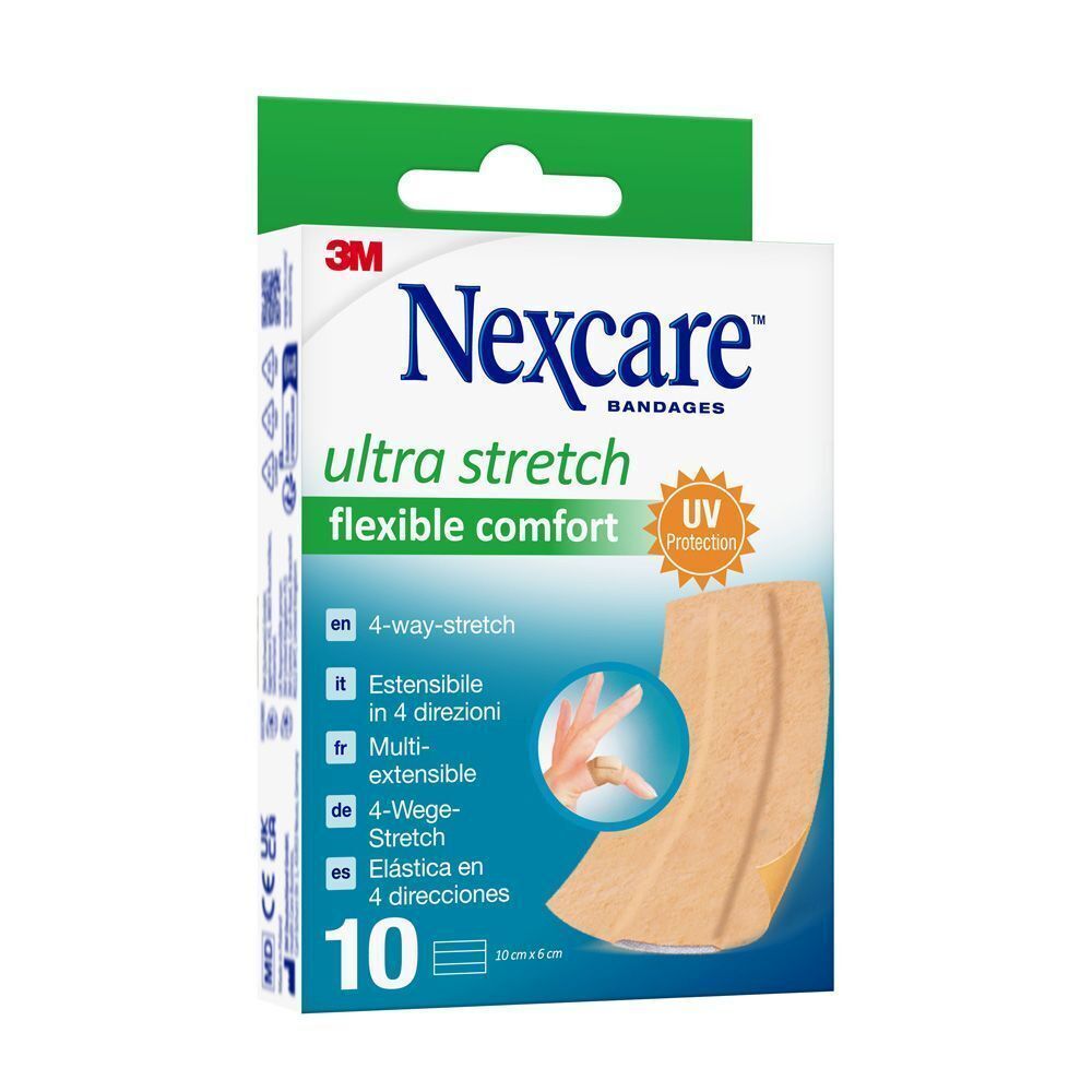 Paquet de pansements Nexcare Ultra Stretch de 10 pièces, 10x6cm.