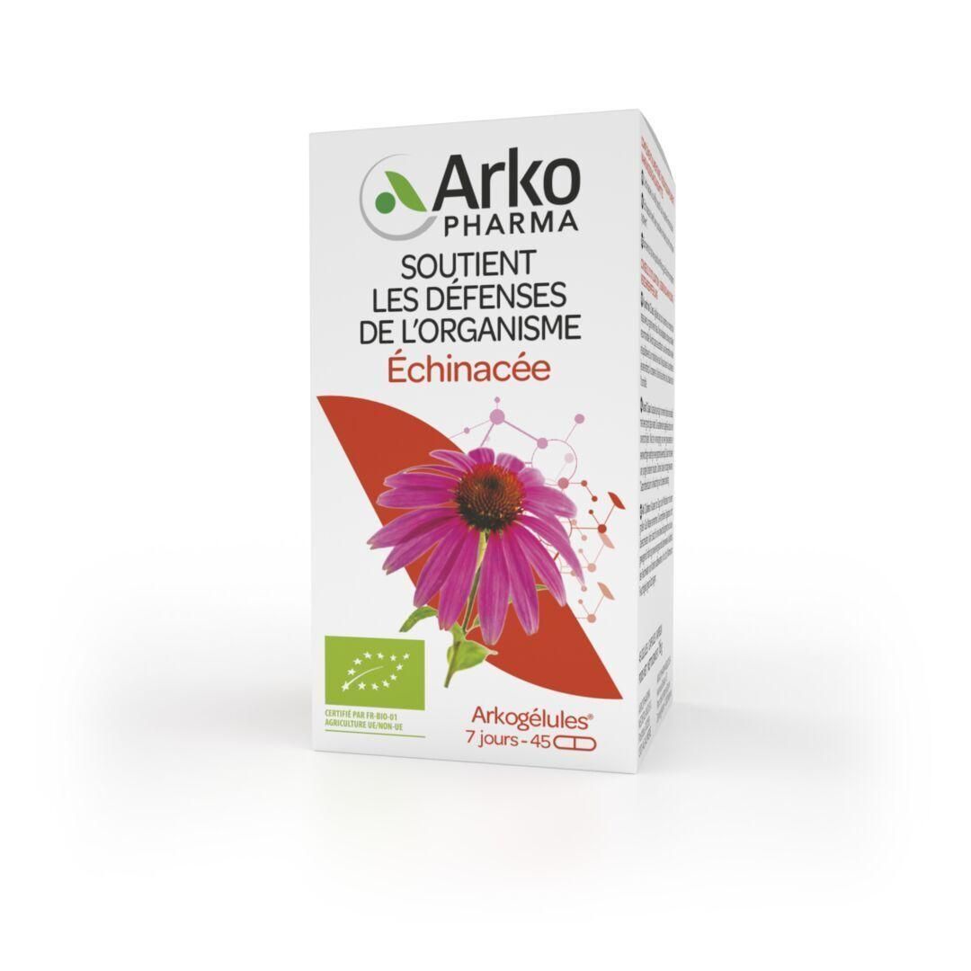 Arkopharma Échinacée Bio, boîte avec fleur violette et label bio.