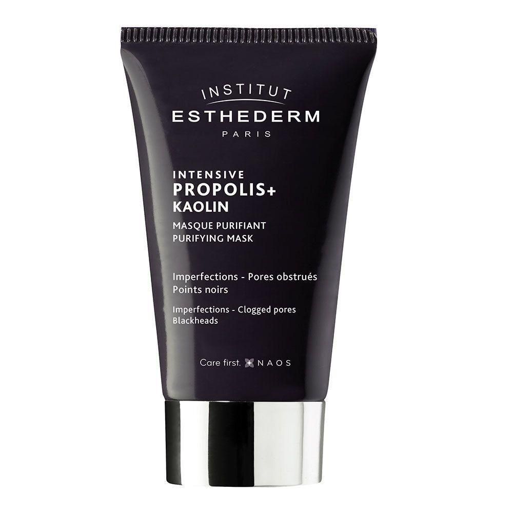 Institut Esthederm Intensive Propolis+ Kaolin Masque Purifiant in dunkler Tube mit silbernem Verschluss.