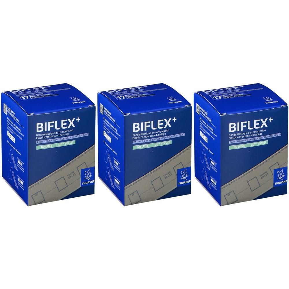 Trois boîtes de bandage compressif élastique BIFLEX+, beige.