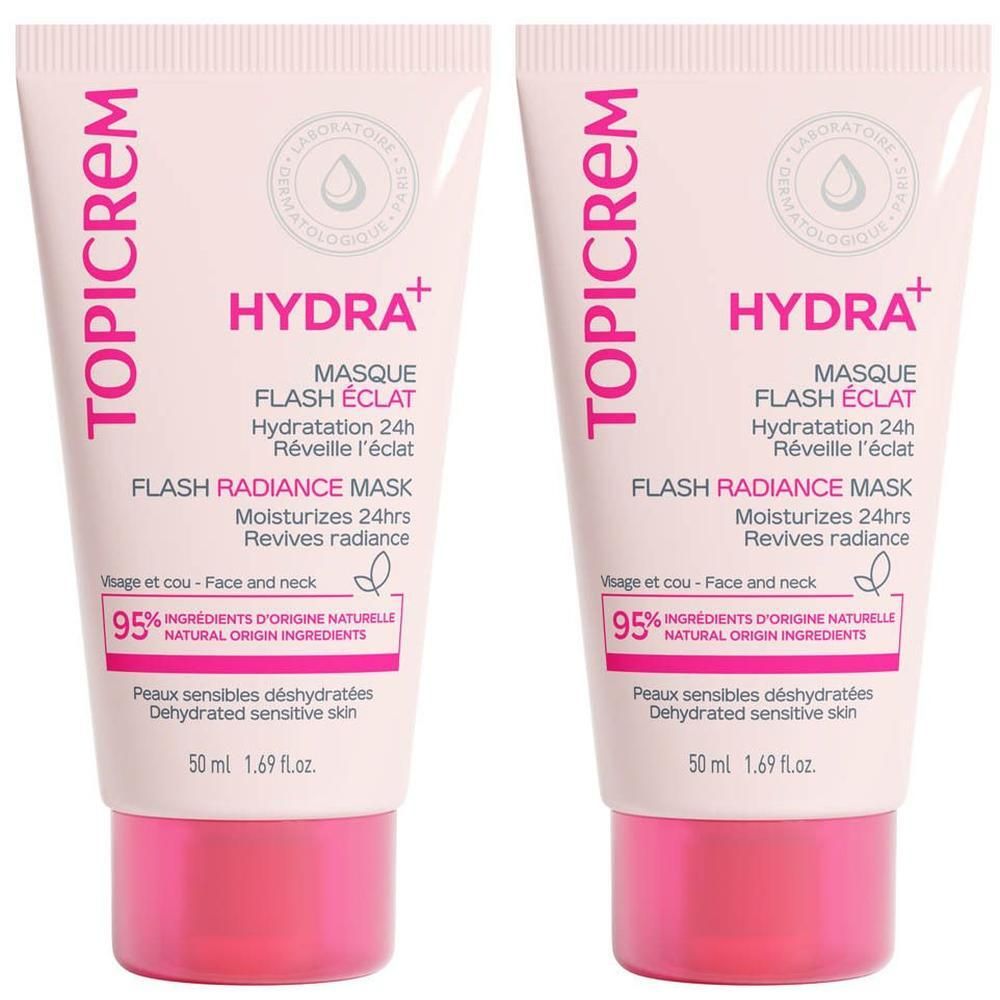 Twee Topicrem Hydra+ Masque Hydratant tubes, 50ml.