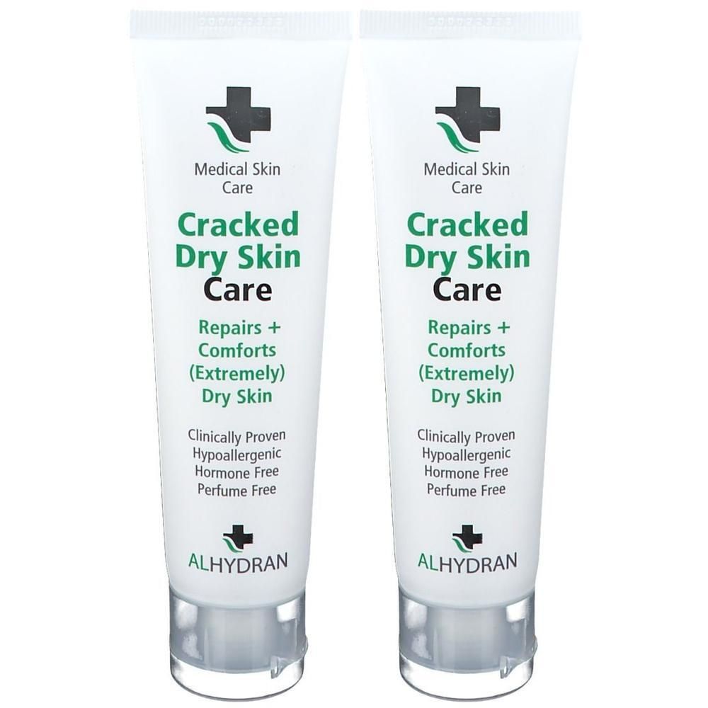 Deux tubes Alhydran Cracked Dry Skin Care. Réparateur et apaisant pour peau très sèche.