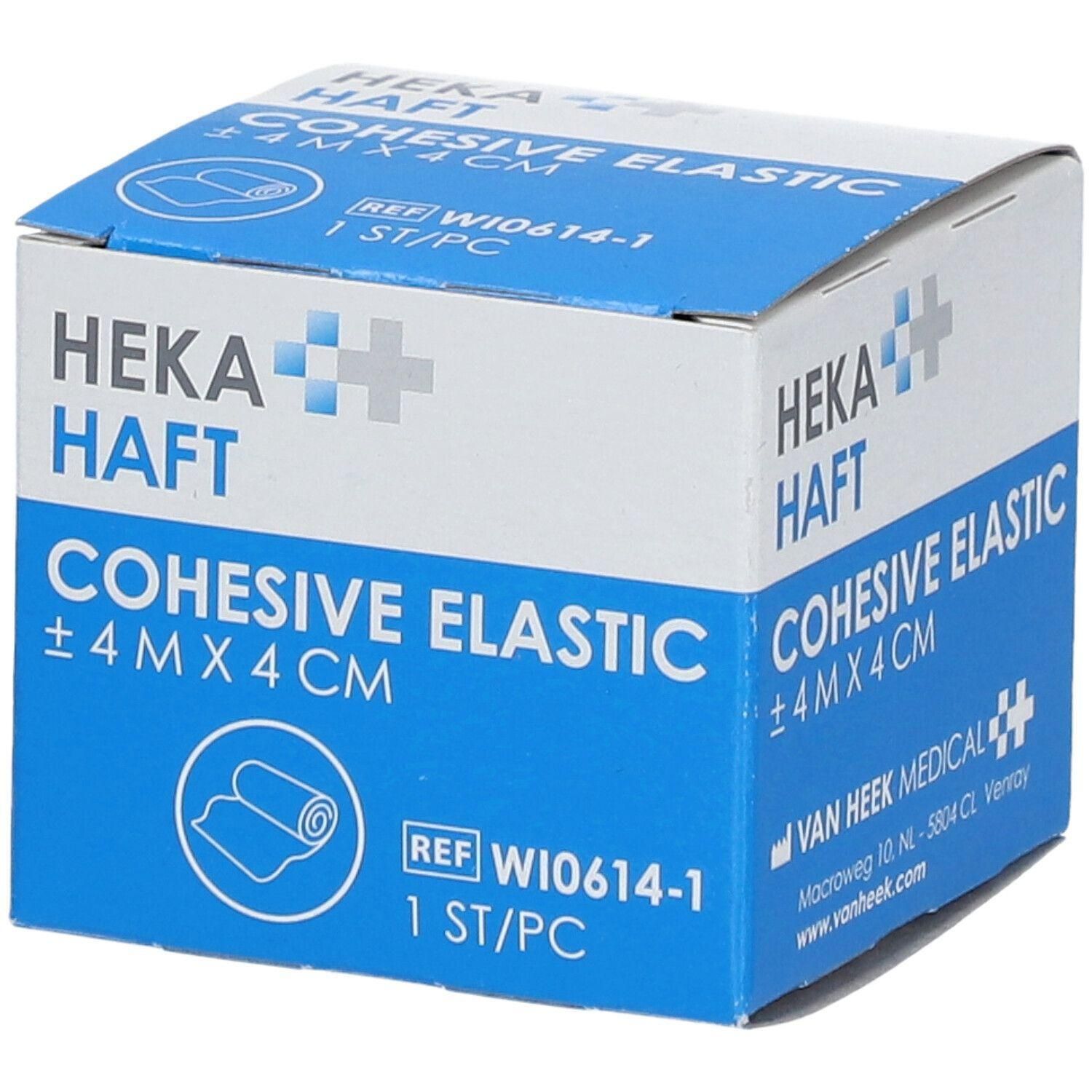 Heka Haft, cohesief elastisch verband, 4 m x 4 cm, 1 stuk.