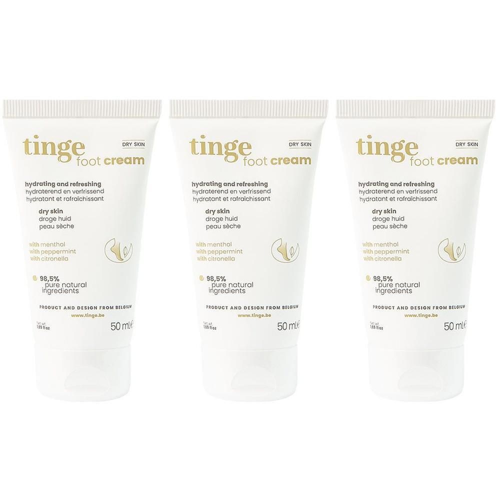 Tinge Crème Pieds Hydratante & Rafraîchissante | Contre les Pieds Secs & Crevasses | Rafraîchissante | Désodorisante