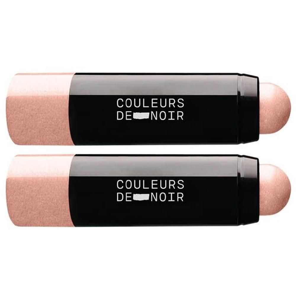 Twee Glow Sticks Roze & Parelmoer met zwarte huls en zichtbare merknaam.