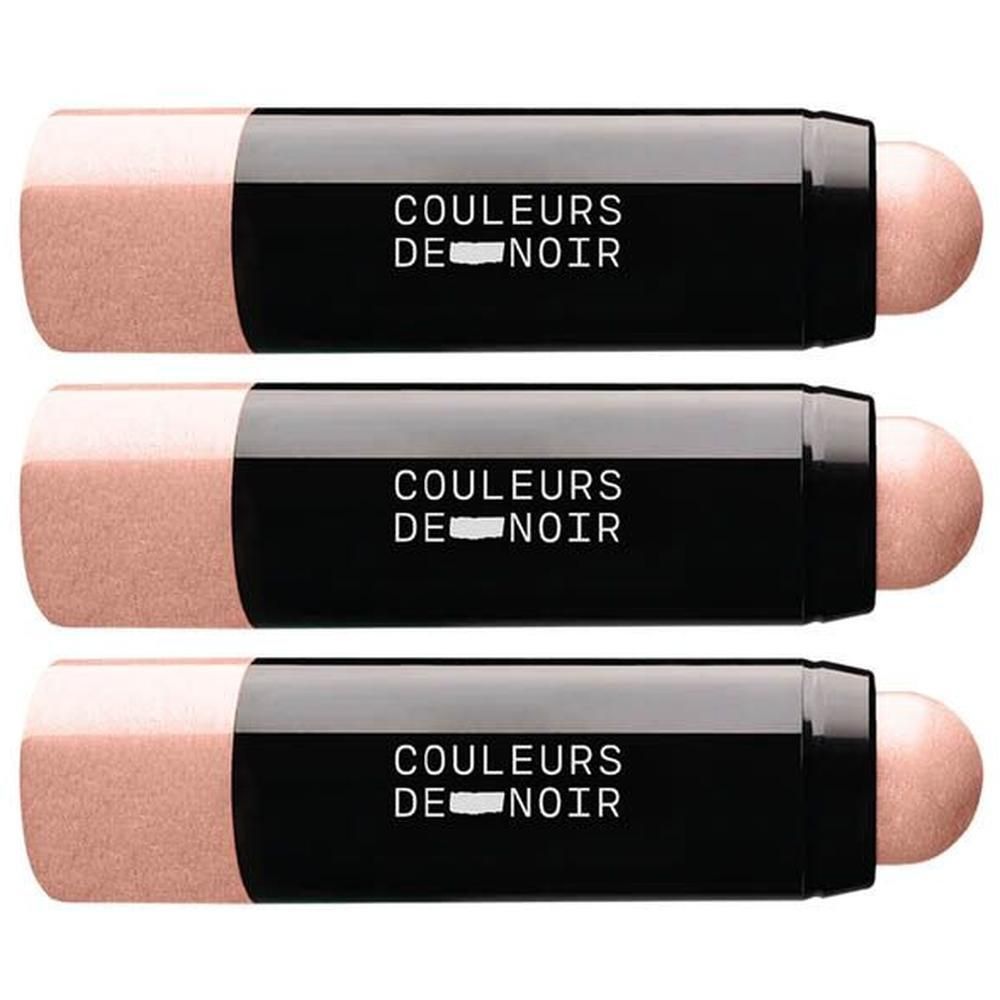 Drie glow sticks in zwart en roségoud, met zichtbare merknaam.