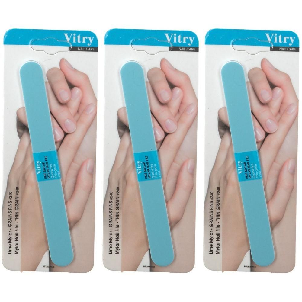 Lime à ongles Vitry Mylar bleue. Grain fin.