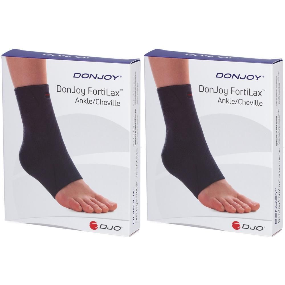 Twee verpakkingen DonJoy FortiLax enkelbrace voor kinderen. Donkerblauw.