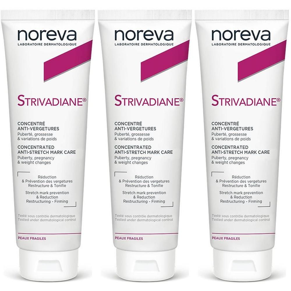 Drie Noreva Strivadiane Concentré Anti-Vergeture tubes.