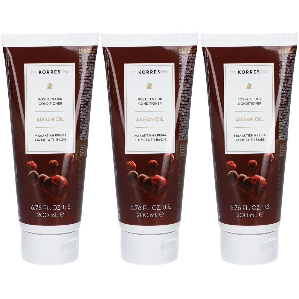 Drie Korres Arganolie conditioners, 200 ml.