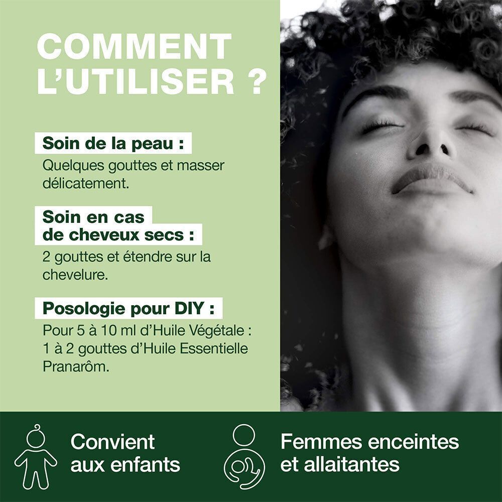Conseils d'utilisation Huile Végétale Pranarôm: peau, cheveux, enfants, femmes enceintes.