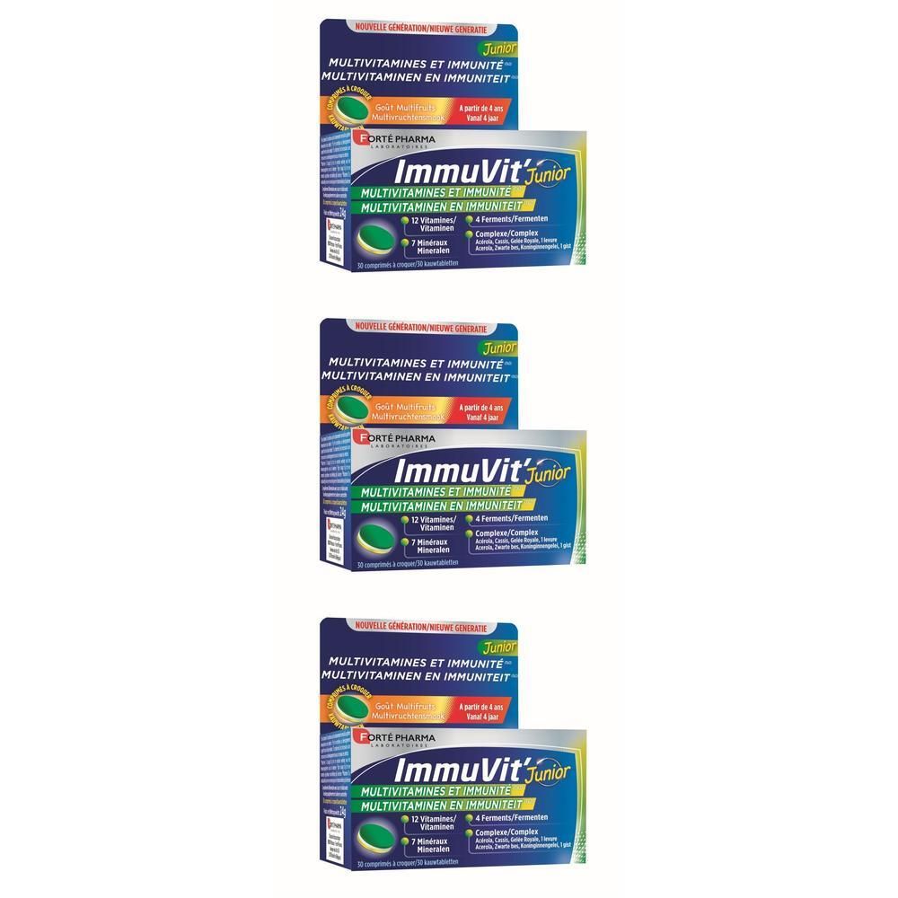 Forté Pharma Immuvit Junior, boîte de multivitamines et immunité.