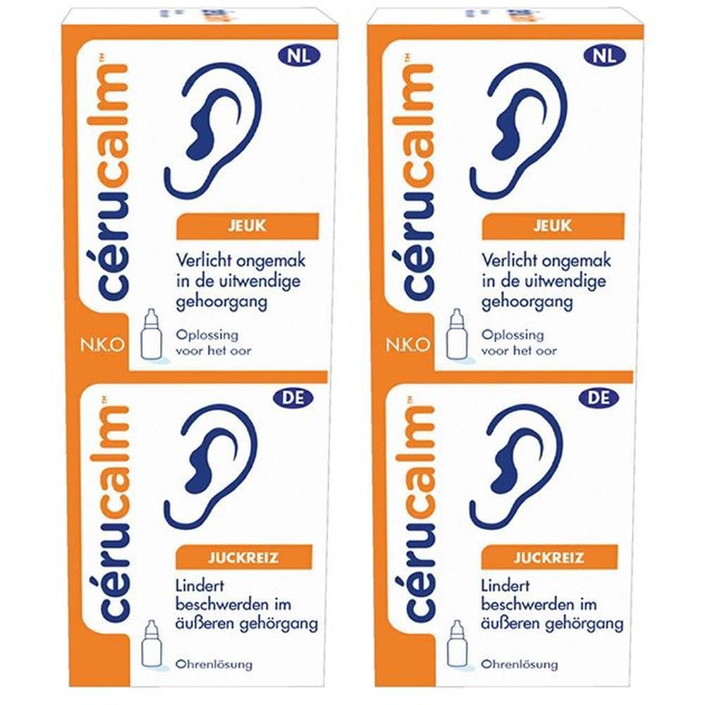 Twee pakken Cérucalm oordruppels, 15 ml. Voor verlichting van oorjeuk.