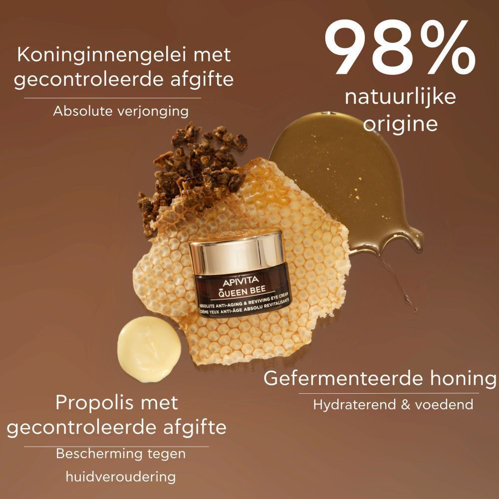 Apivita Queen Bee oogcrème met honingraat en honing. 98% natuurlijke oorsprong.
