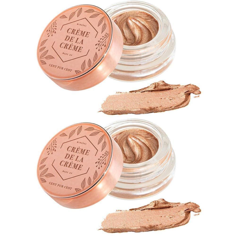 Deux pots de crème chatoyante et échantillons.