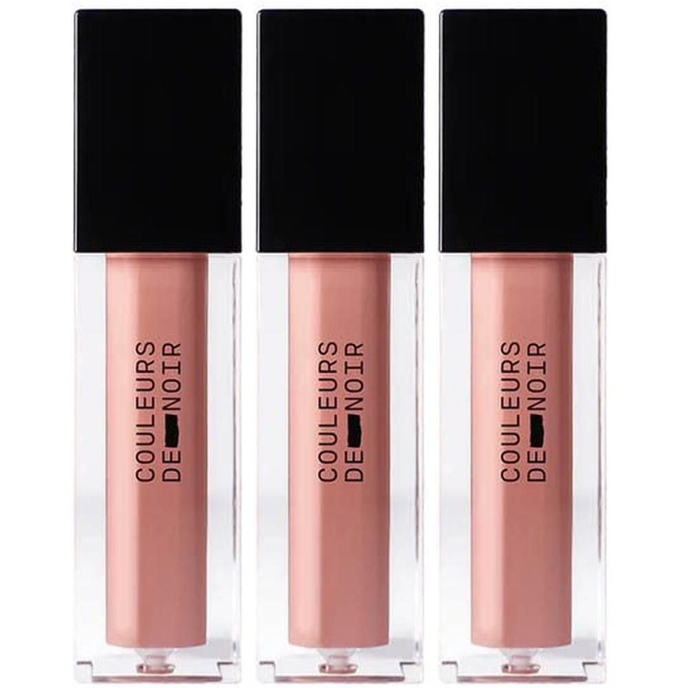 Drie flesjes Couleurs de Noir Instant Gloss Lip Maximizer 01 Light Coral.