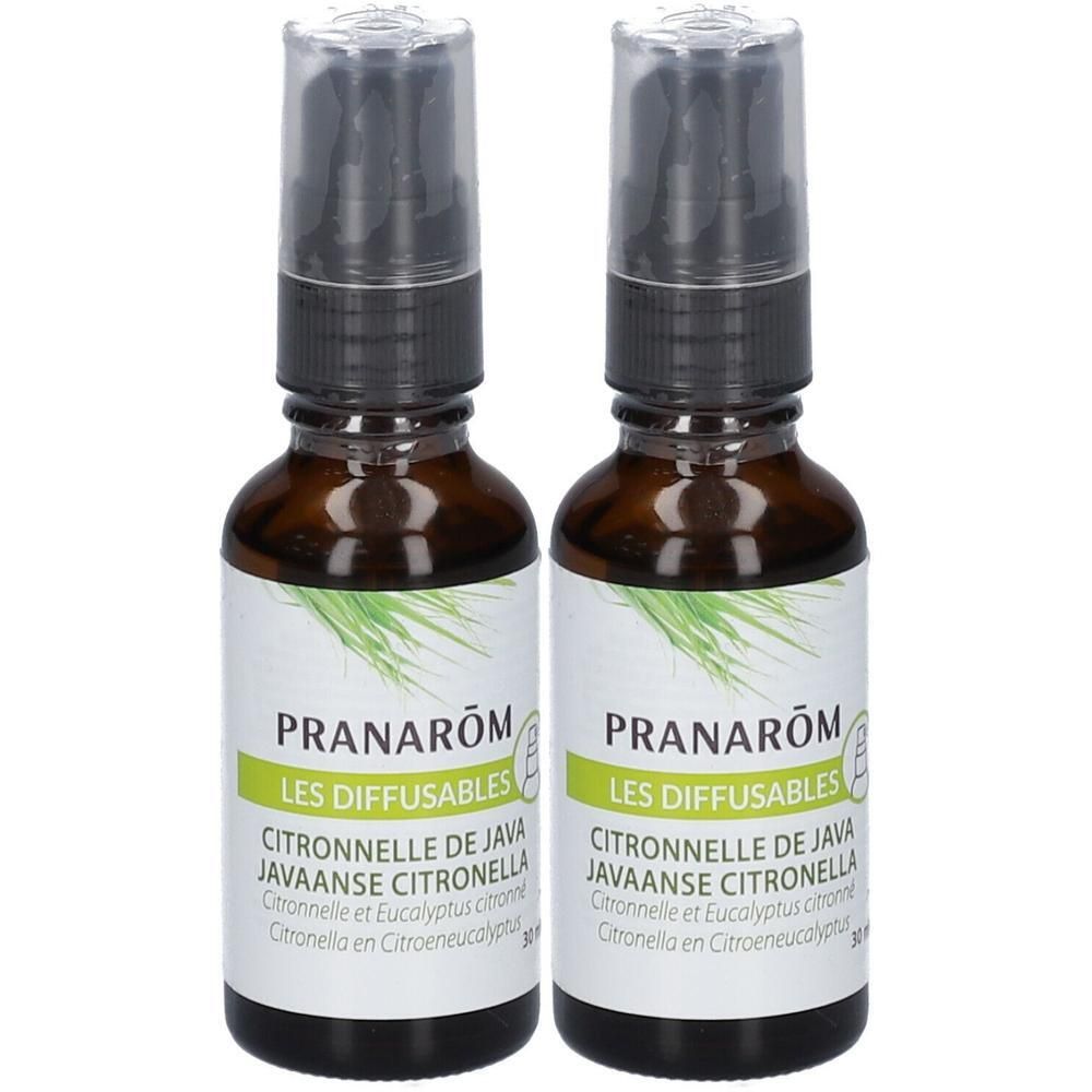 Deux flacons PranaRôm Les Diffusables Citronnelle de Java, 50ml.