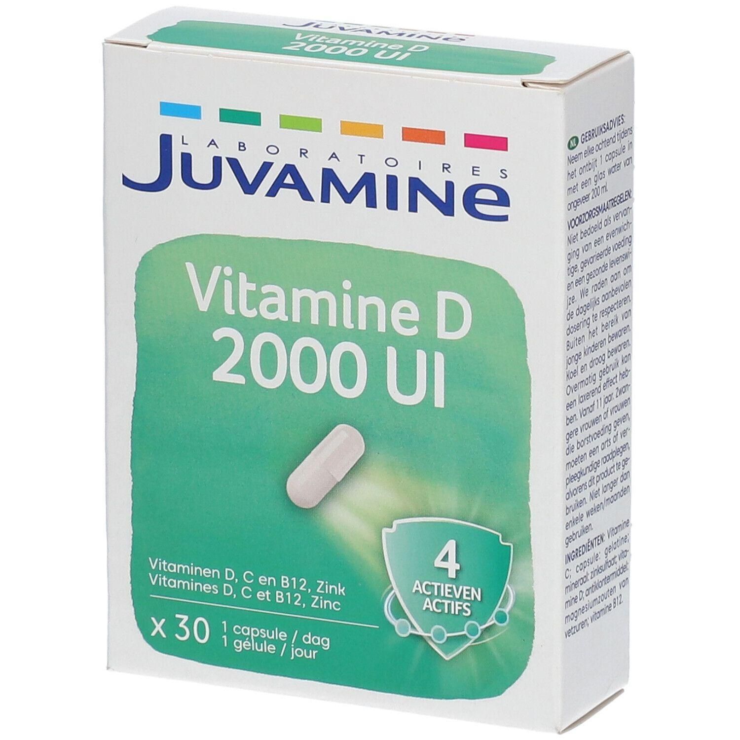 Juvamine Vitamine D 2000 UI, 30 capsules.