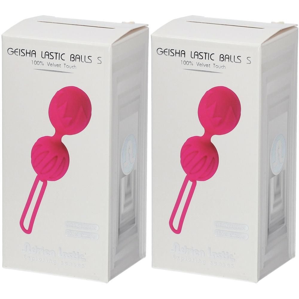 Twee pakken roze Geisha Lastic Balls S, 100% Velvet Touch.