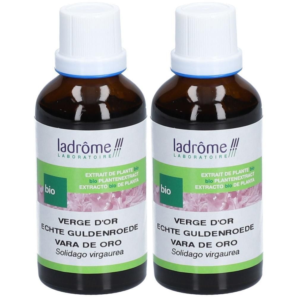 Twee flesjes Ladrôme Verge d'Or plantenextract, Solidago virgaurea.