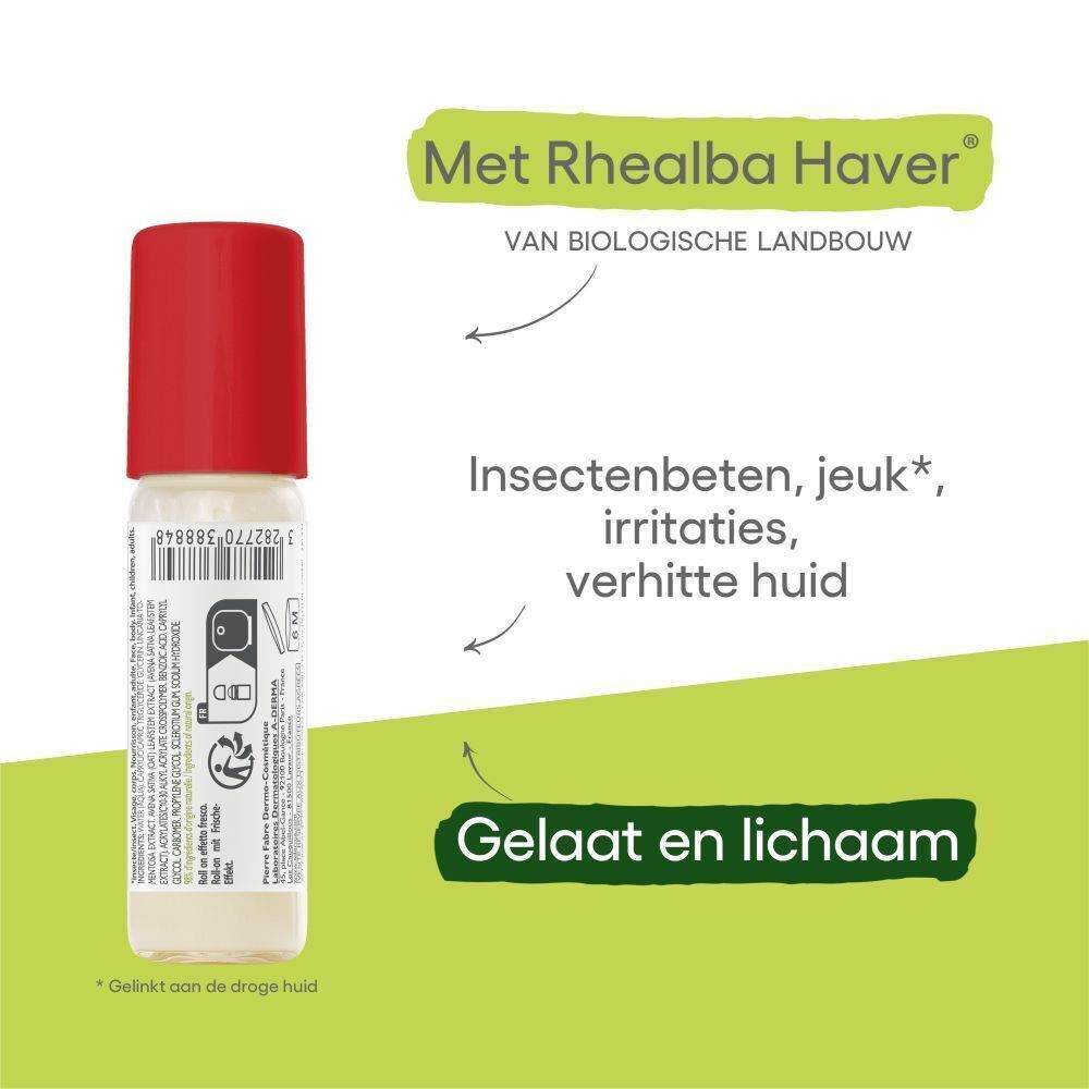 A-Derma Cutalgan roll-on met infoboxen: Rhealba Haver, voor insectenbeten, irritaties, verhitting.