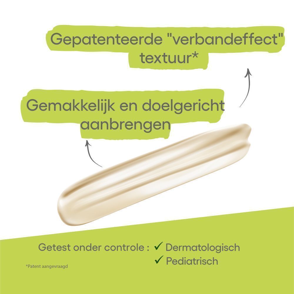 A-Derma Cutalgan roll-on met infoboxen: Gepatenteerde textuur, makkelijke toepassing, dermatologisch getest.
