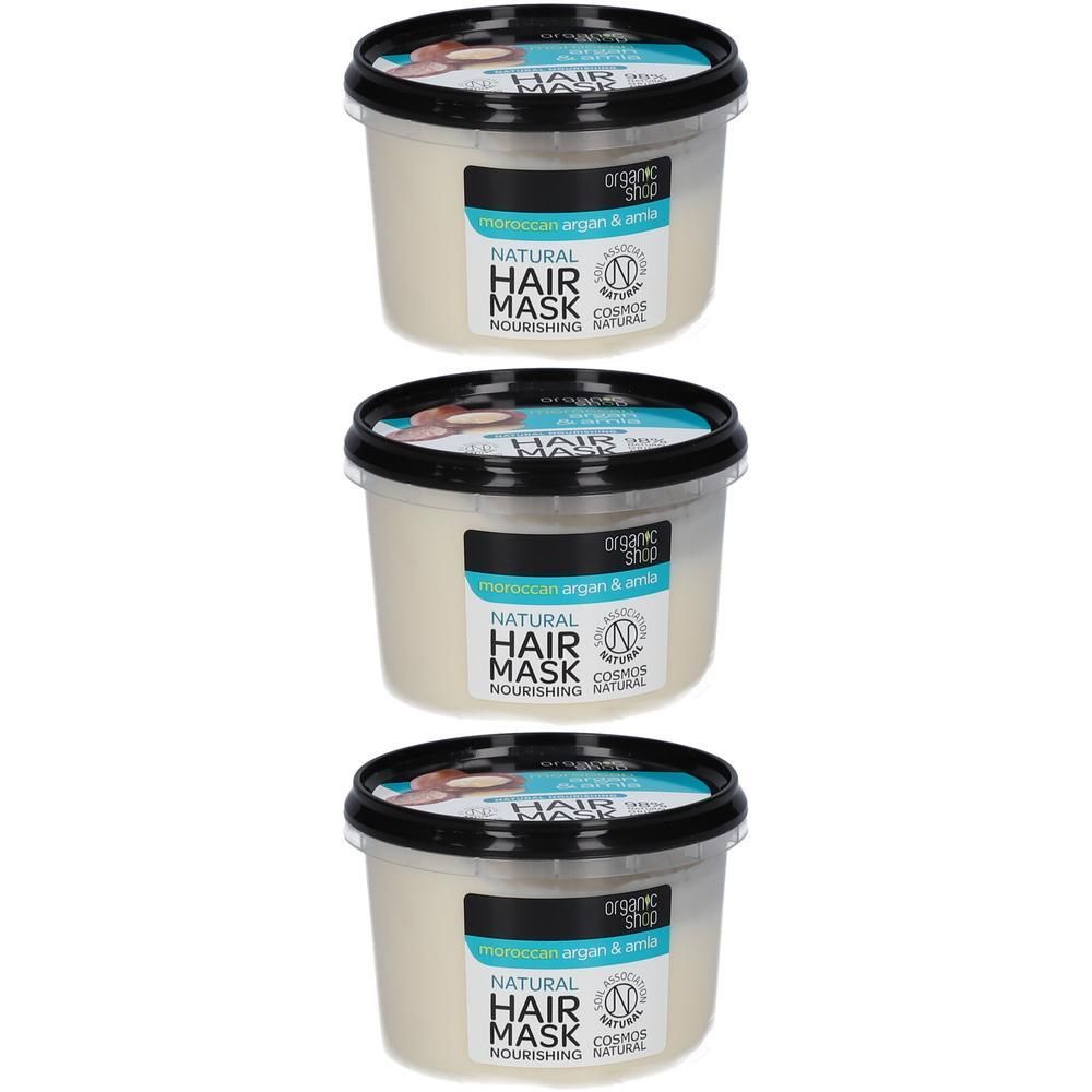 Drie potten natuurlijke haarmasker, Argan & Amla, Nourishing.