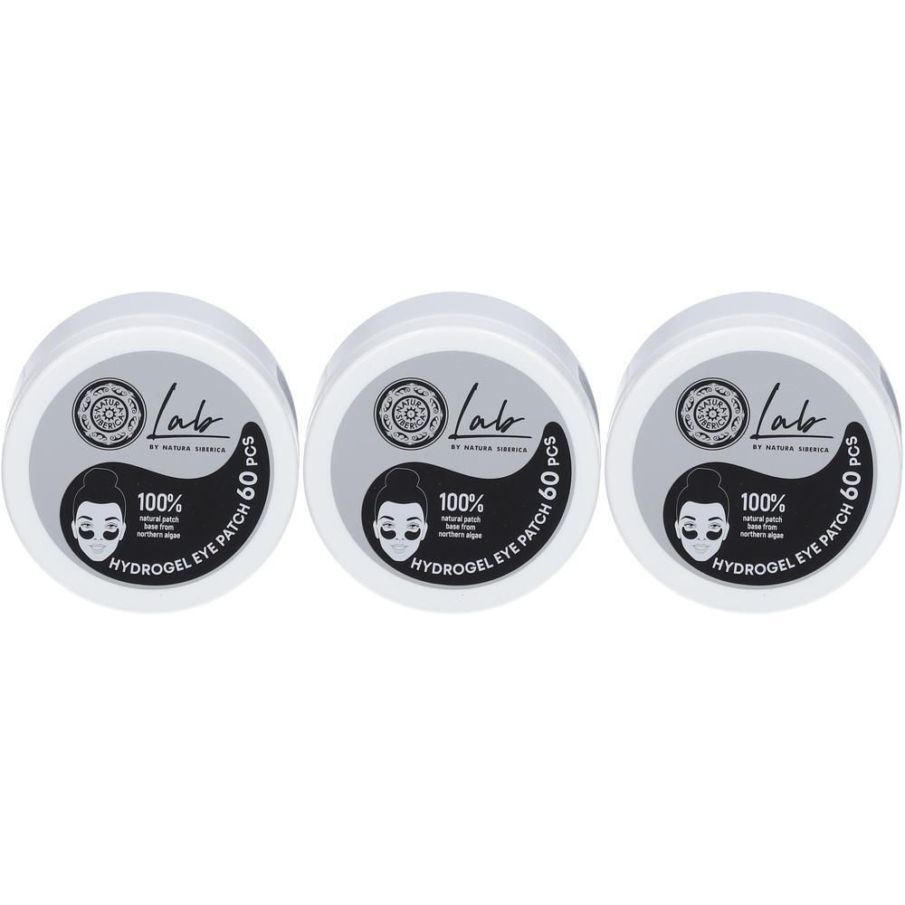 Trois pots de patchs hydrogel pour les yeux, 60 pièces chacun.