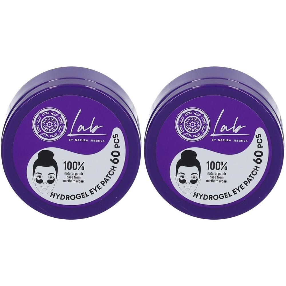 Deux pots ronds de patchs hydrogel pour les yeux, 60 pièces chacun.