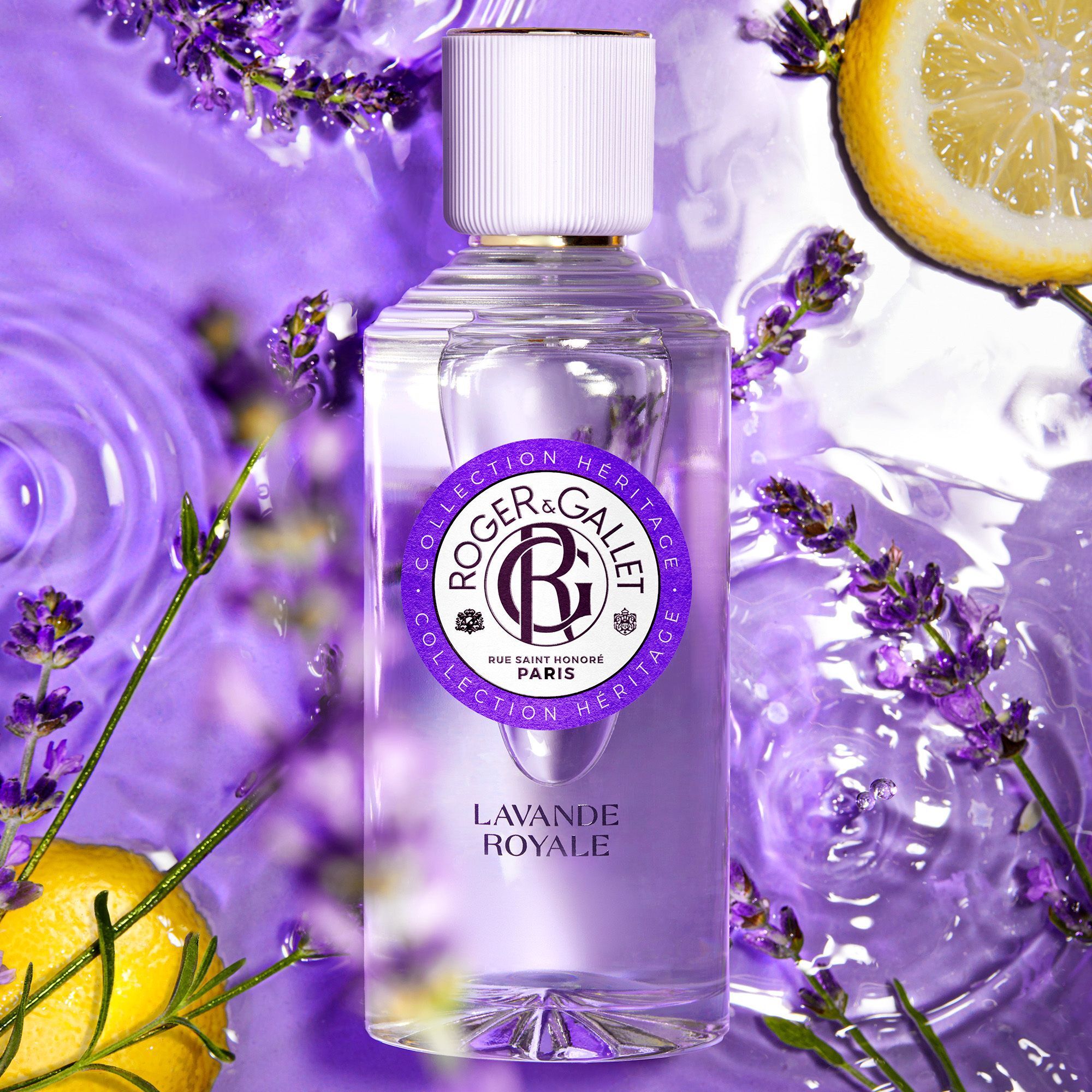 Roger & Gallet Eau Parfumée Bienfaisante Lavande Royale met lavendel en citroen.