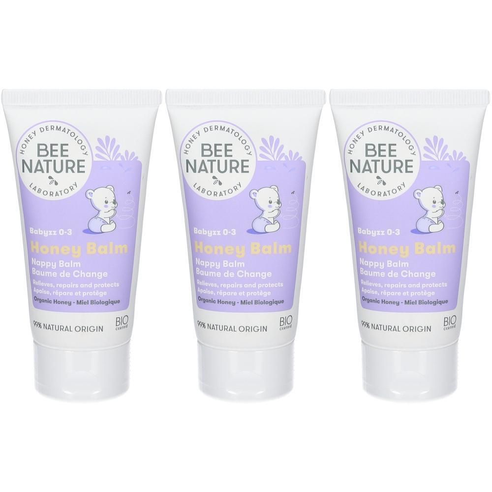 Drie tubes Bee Nature honingbalsem voor baby's 0-3 maanden. 99% natuurlijke oorsprong.