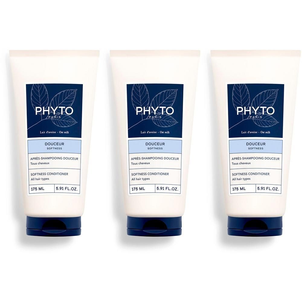 Drie Phyto Douceur Conditioner flacons, 175 ml.