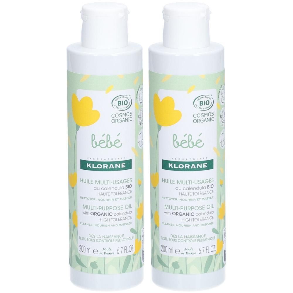 Klorane Bébé Calendula BIO Huile Multi-usages | Nettoie & nourrit | Haute tolérance
