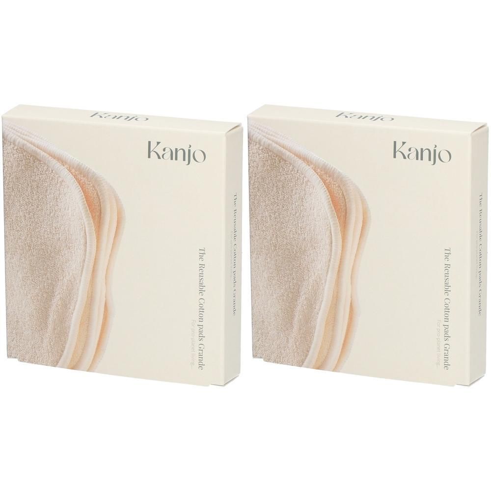 Twee pakken Kanjo herbruikbare make-up pads Grande.